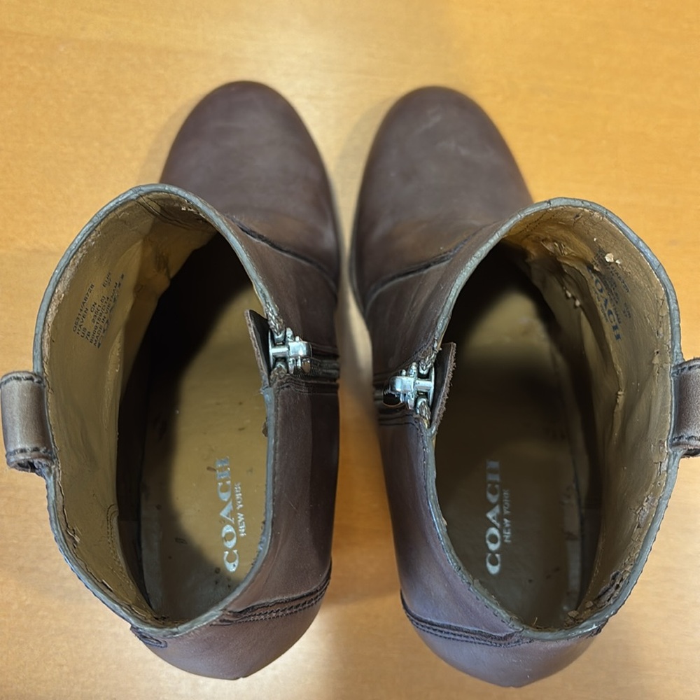 Coach brown leather booties - Picture 2 of 6